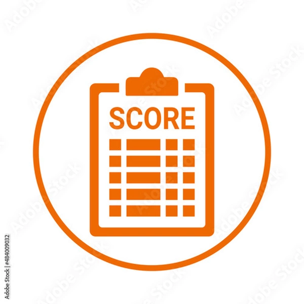 Fototapeta Score, scorecard icon. Orange vector sketch.