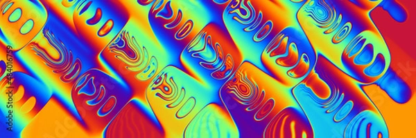Fototapeta Abstract colorful backgroun, rainbow decoration in wave style. 