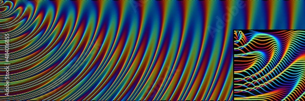 Fototapeta Abstract colorful backgroun, rainbow decoration in wave style. 