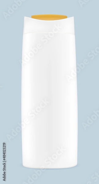 Obraz Vector drawing, white plastic shampoo bottle for hair.