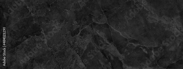 Fototapeta black marble background with gray veins