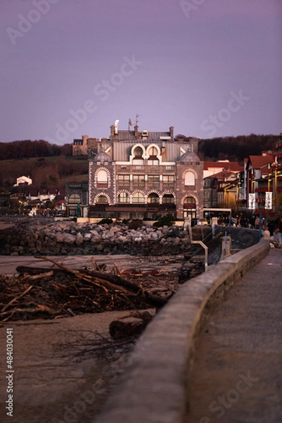 Obraz Hendaia's beach promenade at the Basque Country.