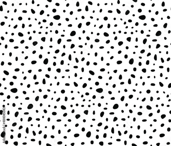 Obraz Black and white polka dots pattern. Petit pop pattern. Vector seamless pattern