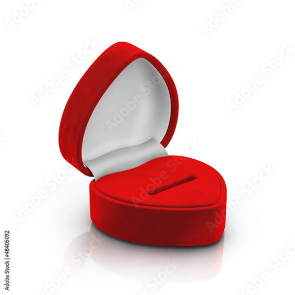 Obraz Isolated empty red ring box on white background