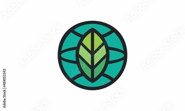 Obraz green leaves logo vector