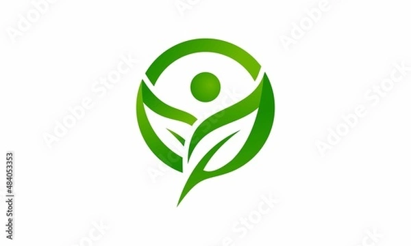 Obraz Human leaf logo vector