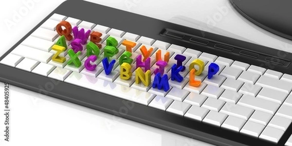 Fototapeta The keyboard with the alphabet