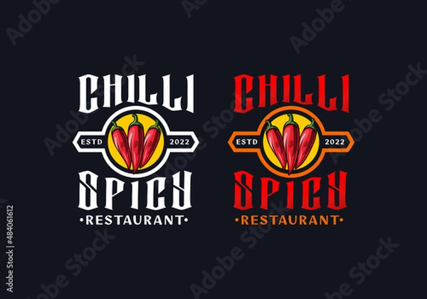 Obraz Logo Chili Restaurant Vector Illustration Template Good for Any Industry