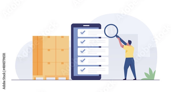 Fototapeta Inventory control concept. vector Illustration