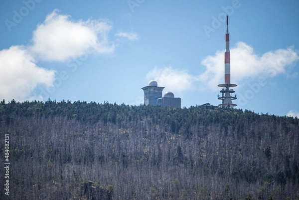 Obraz mountain clouds sky forest Brockengarten Brocken Harz Germany