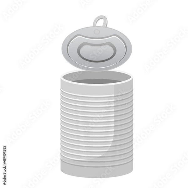 Obraz opened tin can Cartoon vector illustration isolated object