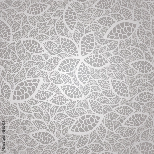 Obraz Seamless silver lace leaves wallpaper pattern