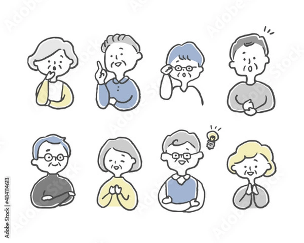 Obraz 納得する高齢者セット