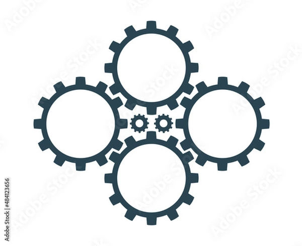 Fototapeta Vector illustrations, icons and logos. An empty template of gears.