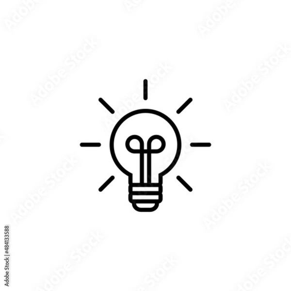 Fototapeta Lamp icon. Light bulb sign and symbol. idea symbol.