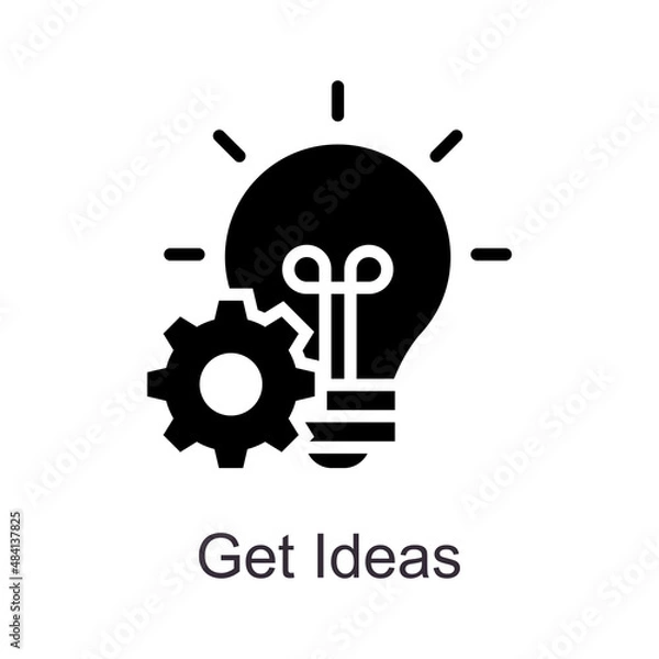 Fototapeta Get Ideas vector Solid Icon Design illustration. Home Improvements Symbol on White background EPS 10 File