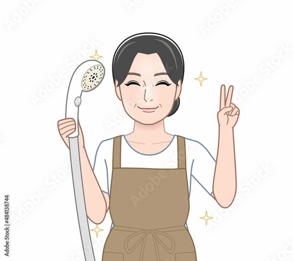 Fototapeta シャワーを持った女性