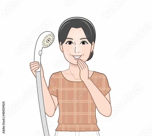 Fototapeta シャワーを持った女性