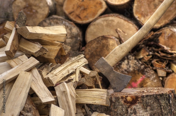 Fototapeta Holz hacken  001