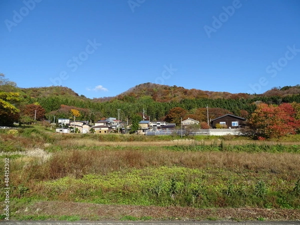 Fototapeta 秋の農村風景