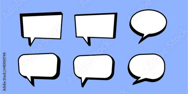 Obraz set of blue speech bubbles