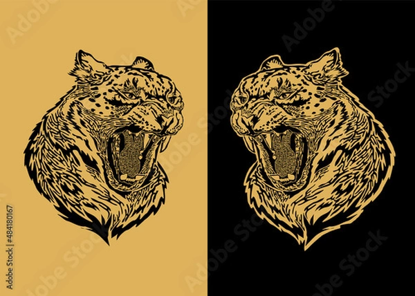 Fototapeta Illustration snow leopard