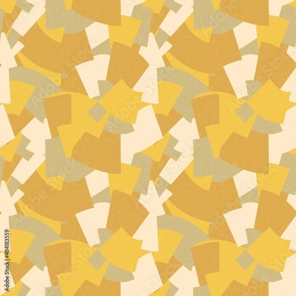 Fototapeta Universal print for site decoration, packaging, clothing. Universal abstract pattern of colored pieces of pleasant brown, beige, gray shades. Abstract background. Futuristic vector seamless pattern