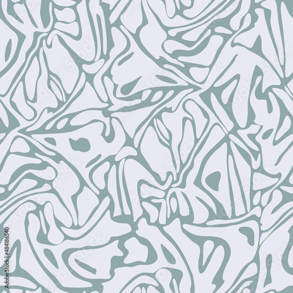 Fototapeta Seamless vector pattern with liquid texture on grey background. Simple artistic paint flow wallpaper design. Decorative grunge fashion textile.