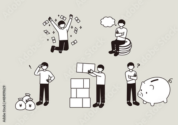 Obraz お金についてのイメージイラスト素材