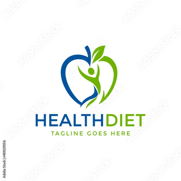 Obraz health diet logo design vector illustration