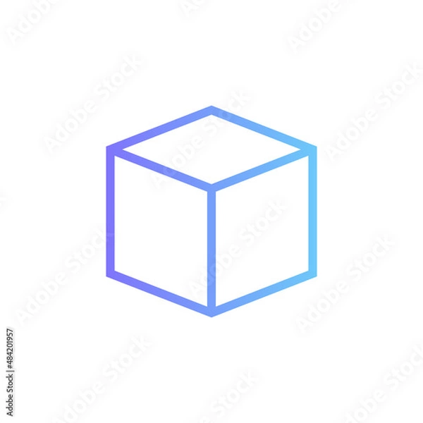 Fototapeta cube vector icon with gradient