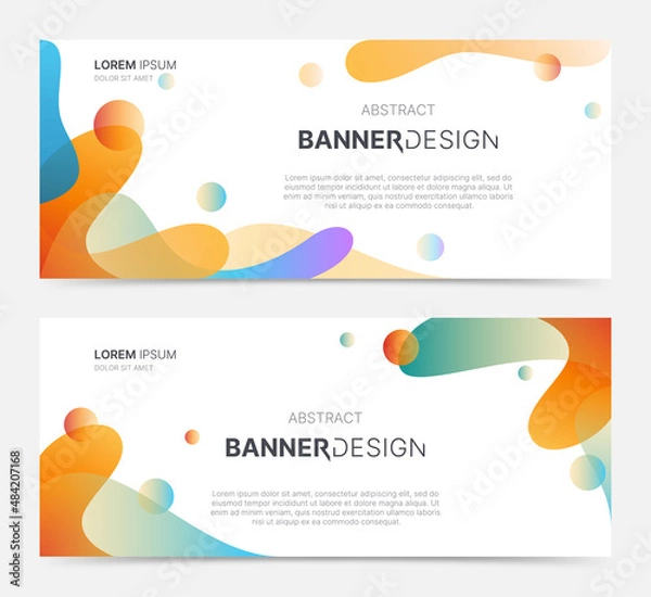 Obraz Abstract colorful banner with fluid shape