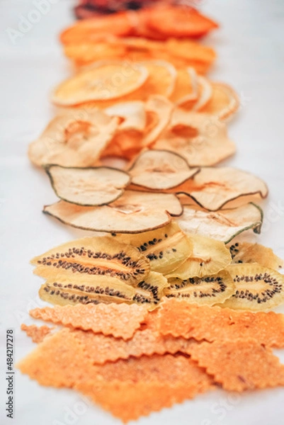 Fototapeta various multicolored dried fruits, close-up