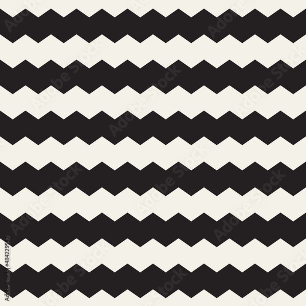 Fototapeta Vector seamless pattern. Repeating geometric elements. Stylish abstract monochrome background design.