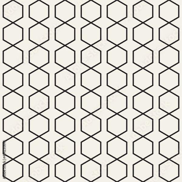 Fototapeta Vector seamless pattern. Repeating geometric elements. Stylish abstract monochrome background design.
