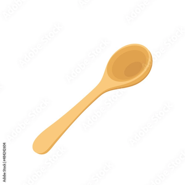 Obraz Spoon vector. Wood Spoon on white background.