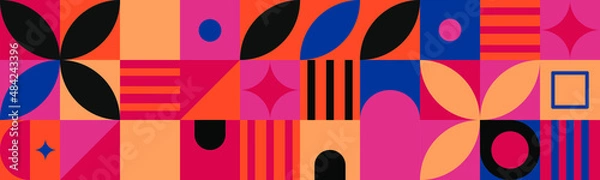 Obraz pattern ribbon geometry flowers mosaic