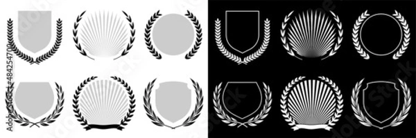 Fototapeta Wreath vector laurel frame icon isolated