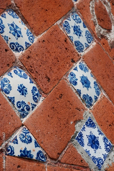 Obraz background of talavera tile from puebla in mexico