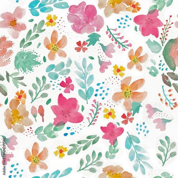 Fototapeta Pattern spring flowers