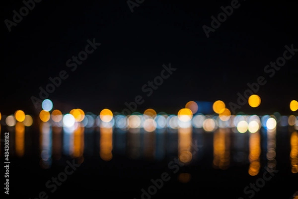 Fototapeta Blurred lights background bokeh.