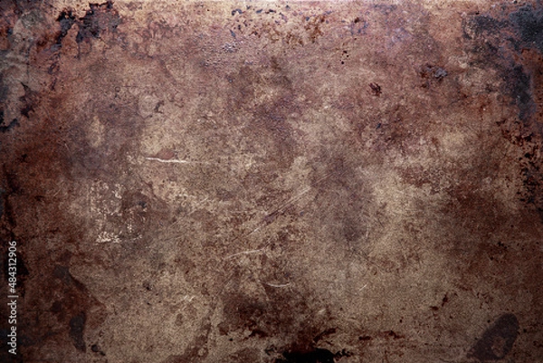 Obraz An image of a real aluminum metal surface with numerous scratches, grunge, and rust. 
