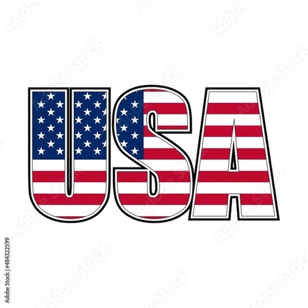 Obraz USA flag font vector graphics