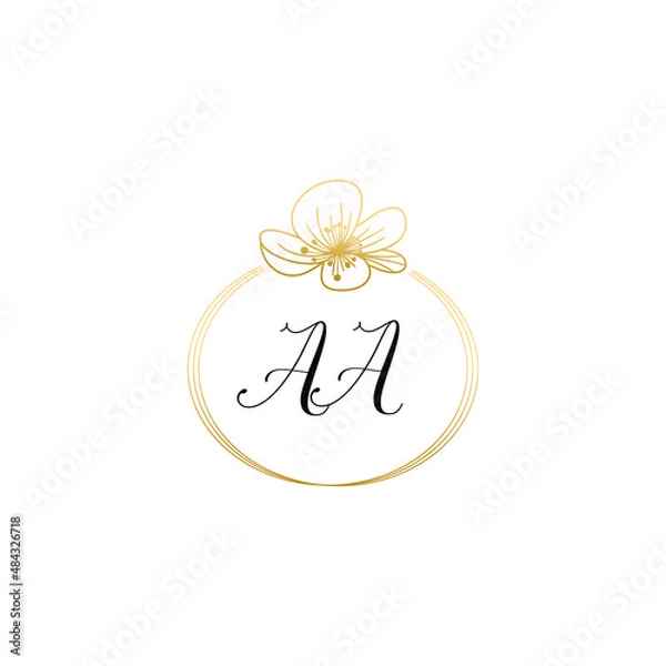 Obraz AB initial wedding logos, hand drawn elegant, monogram collection