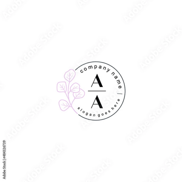 Obraz AB initial wedding logos, hand drawn elegant, monogram collection
