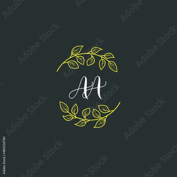 Obraz Wedding logos, hand drawn elegant monogram collection