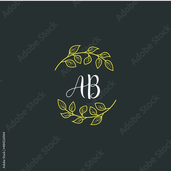 Obraz Wedding logos, hand drawn elegant monogram collection