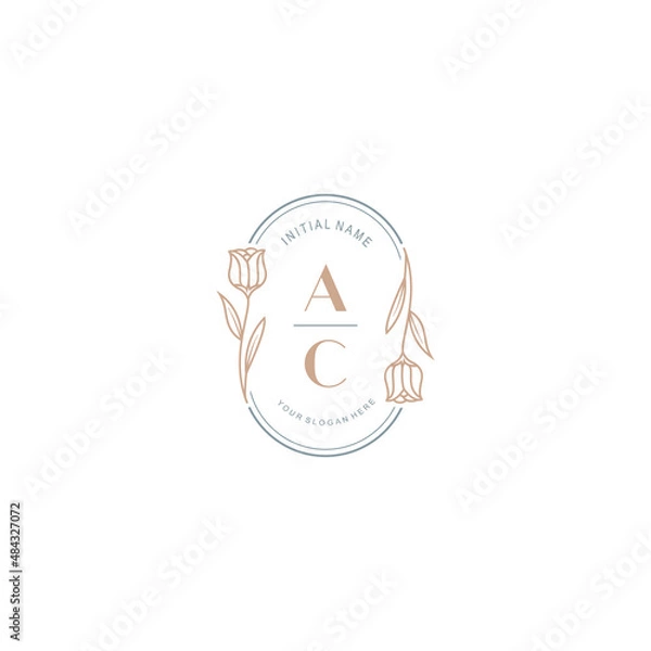 Obraz AB initial wedding logos, hand drawn elegant, monogram collection