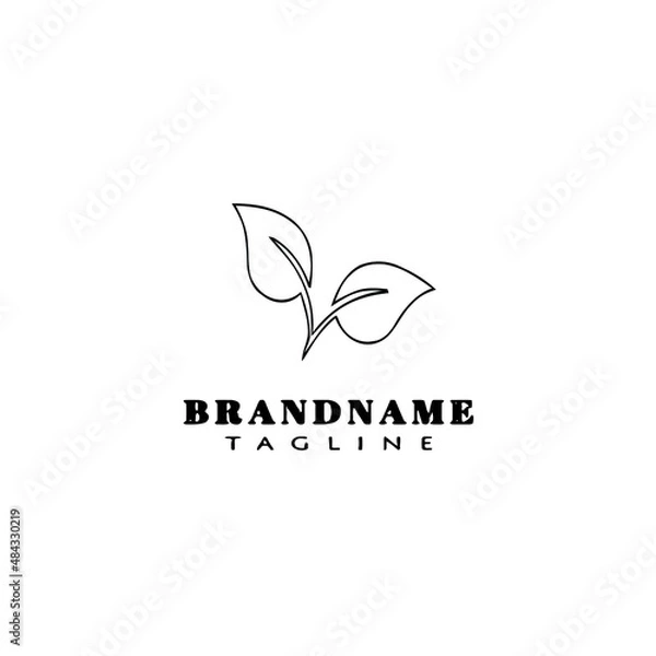 Fototapeta leaf logo cartoon icon design template isolated vector illustration