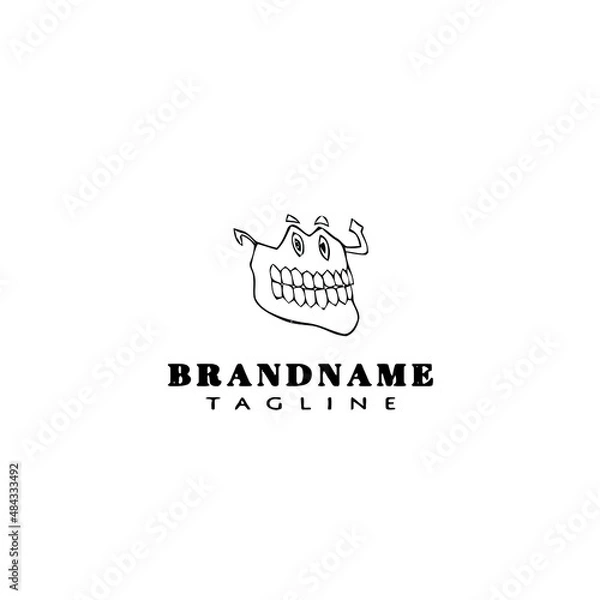 Obraz teeth character logo icon design template black vector